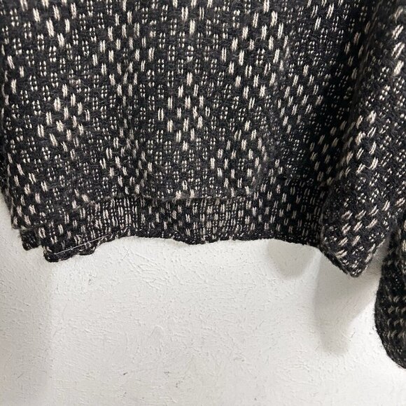 Teri Inman Handwoven Hand Comb Knitted Crop Sweater Black Gray Intricate Woven M - Picture 4 of 7